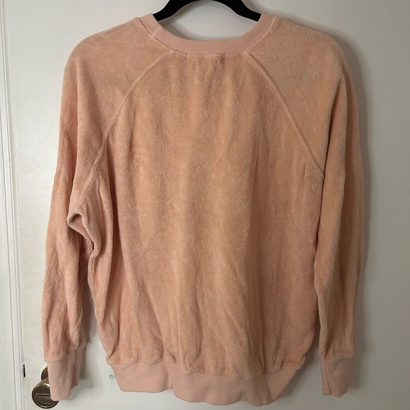 PERFECTWHITETEE SAYLOR TERRY SWEATSHIRT IN PEACHES & CREAM SIZE MEDIUM - Picture 7 of 7